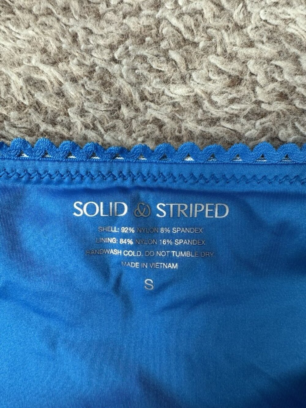NWT Solid & Striped The Daphne Swim Bottom Small Cosmic Blue Gingham Daisy $108 - Picture 5 of 10